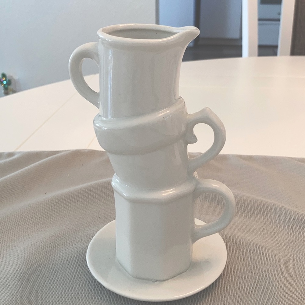 White stacked Creamer